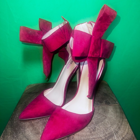 JustFab Red Bow Heel - Picture 1 of 9